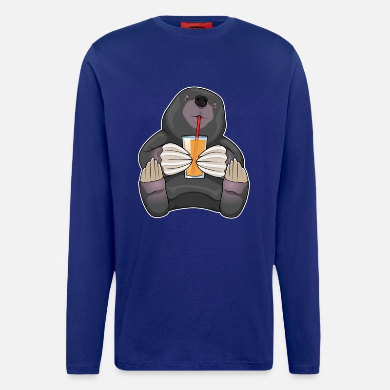 Maulwurf Saft Strohhalm - Langarmshirt - made by SPREAD  - Iconic Blue