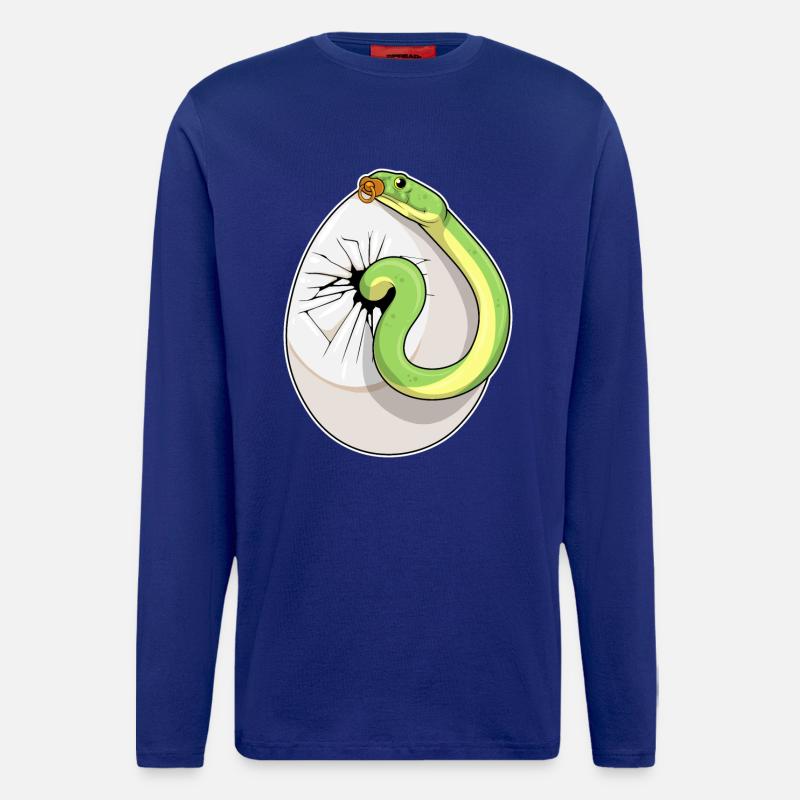 Schlange Ei Schnuller - Langarmshirt - made by SPREAD  - Iconic Blue