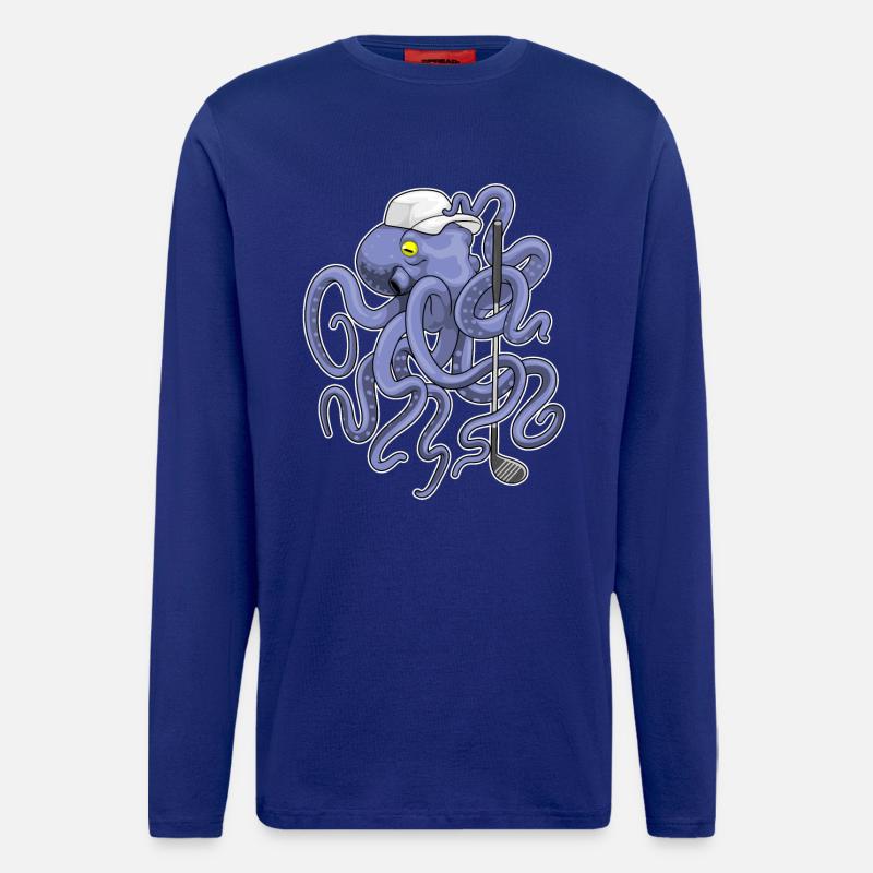 Krake Golf Golfschläger - Langarmshirt - made by SPREAD  - Iconic Blue