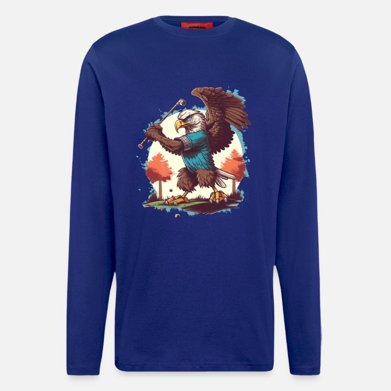 Adler schwingt den Golfschläger - Langarmshirt - made by SPREAD  - Iconic Blue