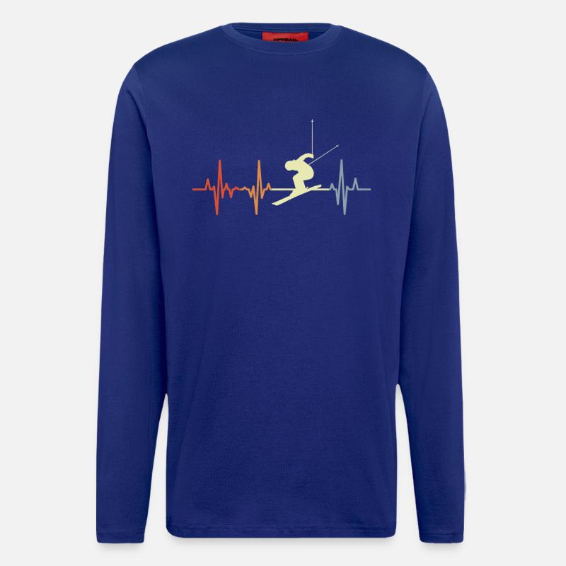Skier palpitations ECG - Longsleeve - made by SPREAD  - Iconic Blue