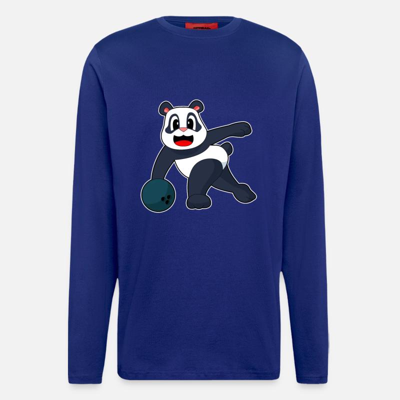 Panda Bowling Bowlingkugel - Langarmshirt - made by SPREAD  - Iconic Blue
