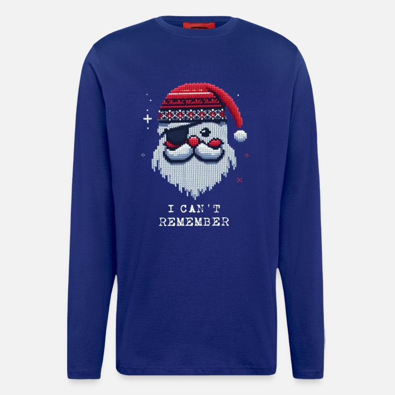 Weihnachtsmann mit Augenklappe Strickmuster - Langarmshirt - made by SPREAD - Iconic Blue