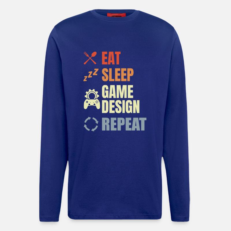 Eat Sleep Game Design Repeat - Langarmshirt - made by SPREAD  - Iconic Blue