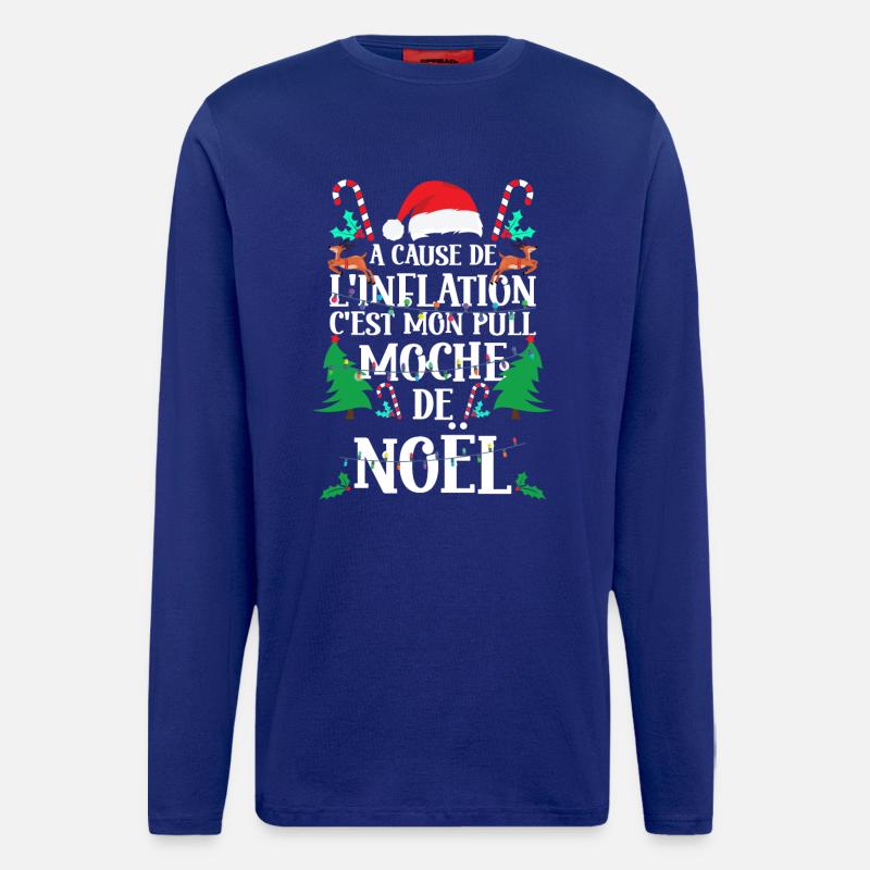 Pull Moche De Noël - Manches longues bio décontracté fabriqué en UE - Iconic Blue