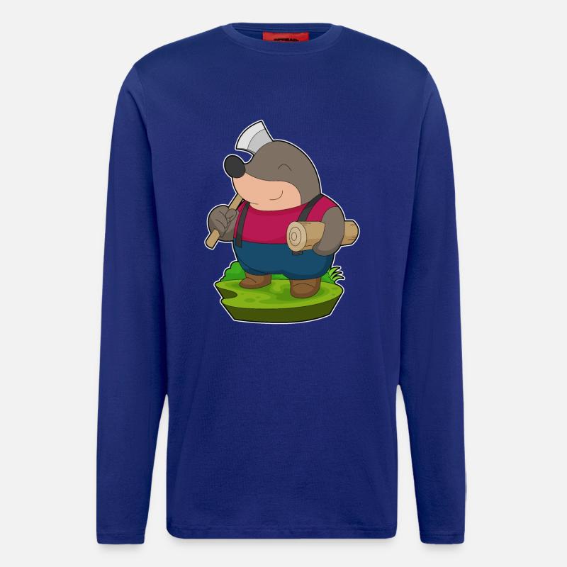Mole Lumberjack Axe Forest - Longsleeve - made by SPREAD - Iconic Blue