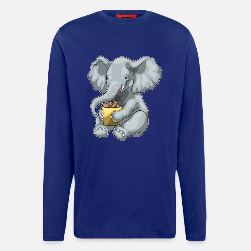 Elefant Erdnüsse - Langarmshirt - made by SPREAD  - Iconic Blue
