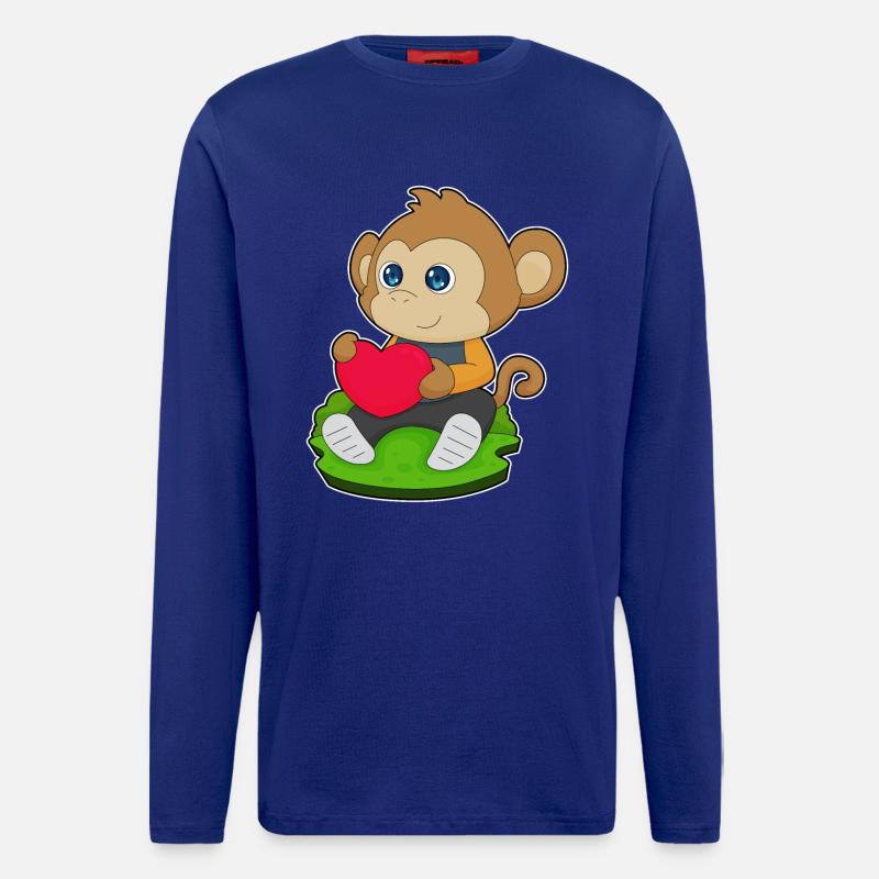 Affe Herz - Langarmshirt - made by SPREAD - Iconic Blue