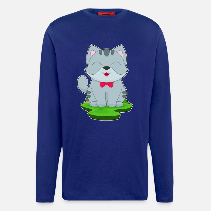 Katze Schleife - Langarmshirt - made by SPREAD - Iconic Blue