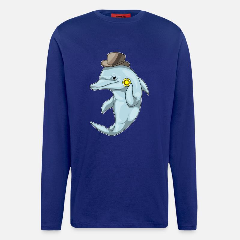 Delfin Poker Pokerchips - Langarmshirt - made by SPREAD  - Iconic Blue