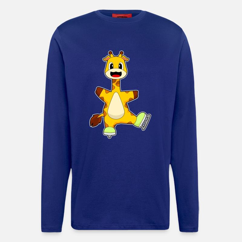 Giraffe Eislaufen Schlittschuhe - Longsleeve - made by SPREAD  - Iconic Blue