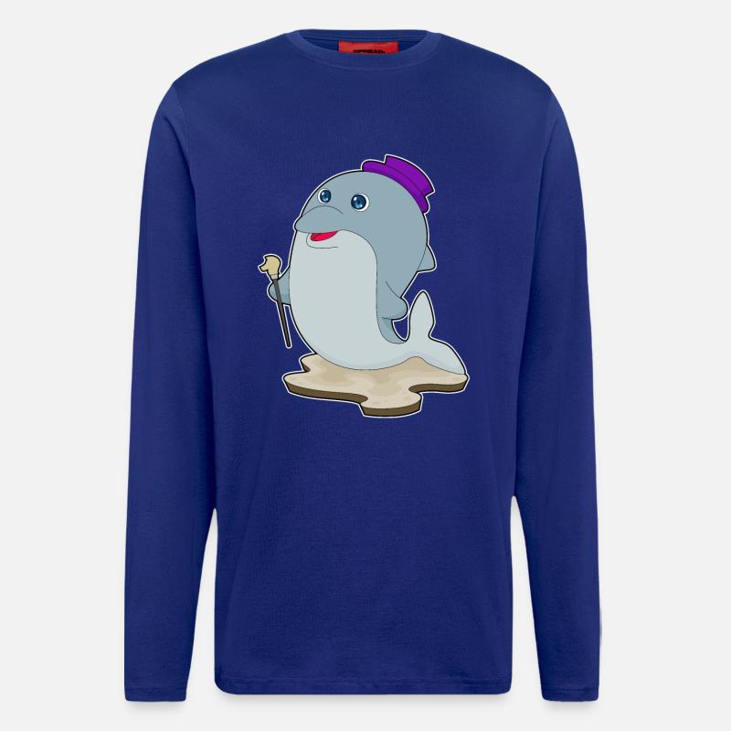 Dolphin Pensioner Walking Stick - Longsleeve - made by SPREAD - Iconic Blue