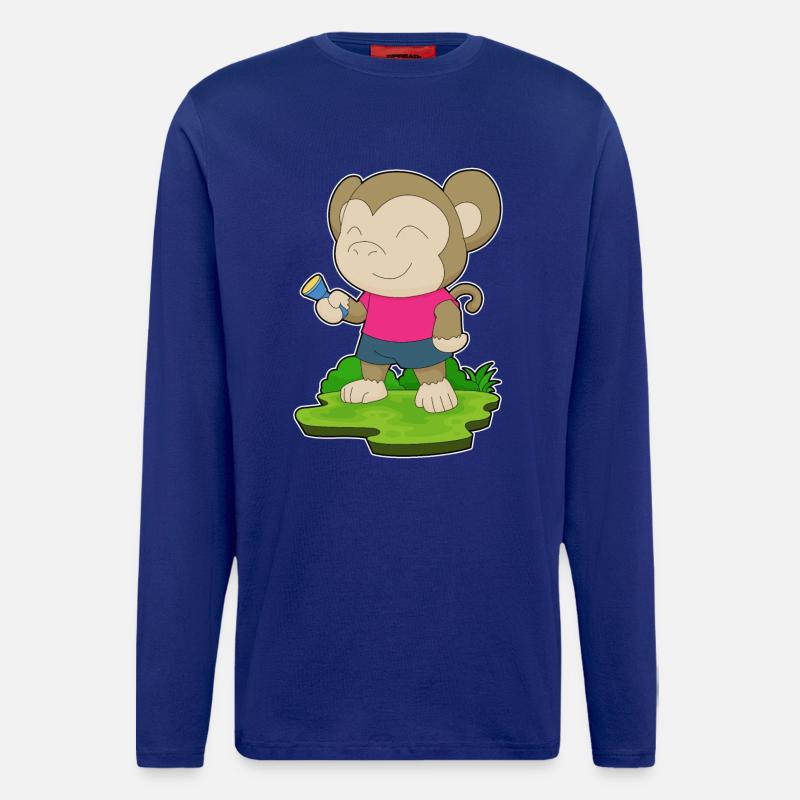 Affe Taschenlampe - Langarmshirt - made by SPREAD  - Iconic Blue