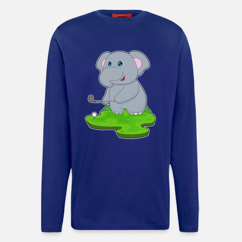 Elefant Golf Golfschläger - Langarmshirt - made by SPREAD  - Iconic Blue