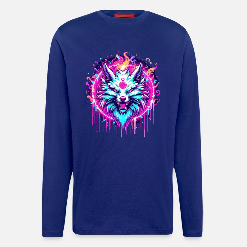 Psychedelischer Fuchs - Langarmshirt - made by SPREAD  - Iconic Blue