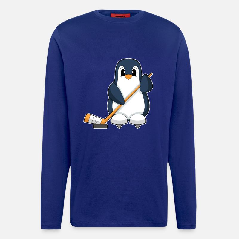 Pinguin Eishockey Eishockeyschläger - Langarmshirt - made by SPREAD - Iconic Blue
