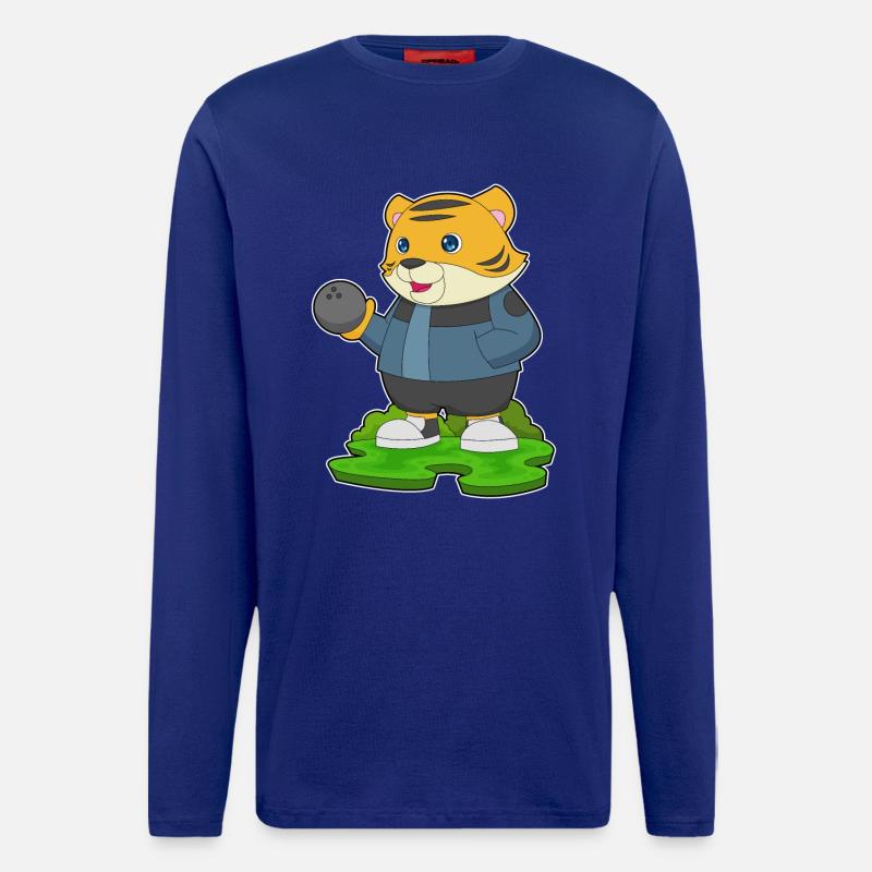 Tiger Bowling Bowling Ball - Longsleeve - made by SPREAD  - Iconic Blue