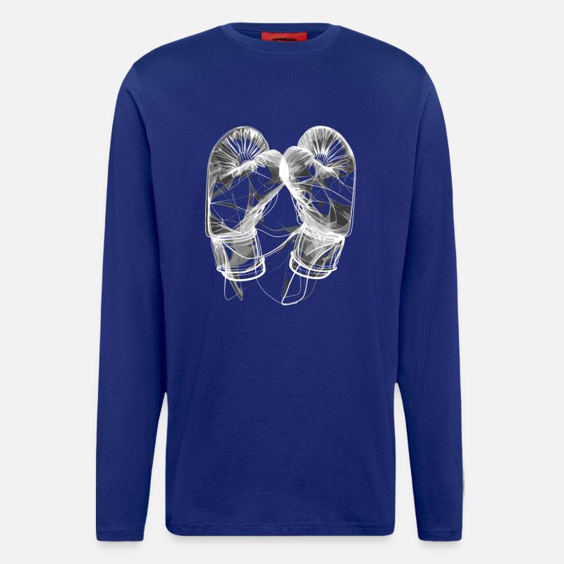 Boxhandschuhe Line Art - Langarmshirt - made by SPREAD - Iconic Blue