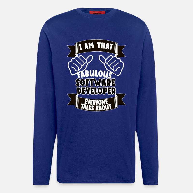 Softwareentwickler Lustiger Spruch Geschenk - Langarmshirt - made by SPREAD  - Iconic Blue