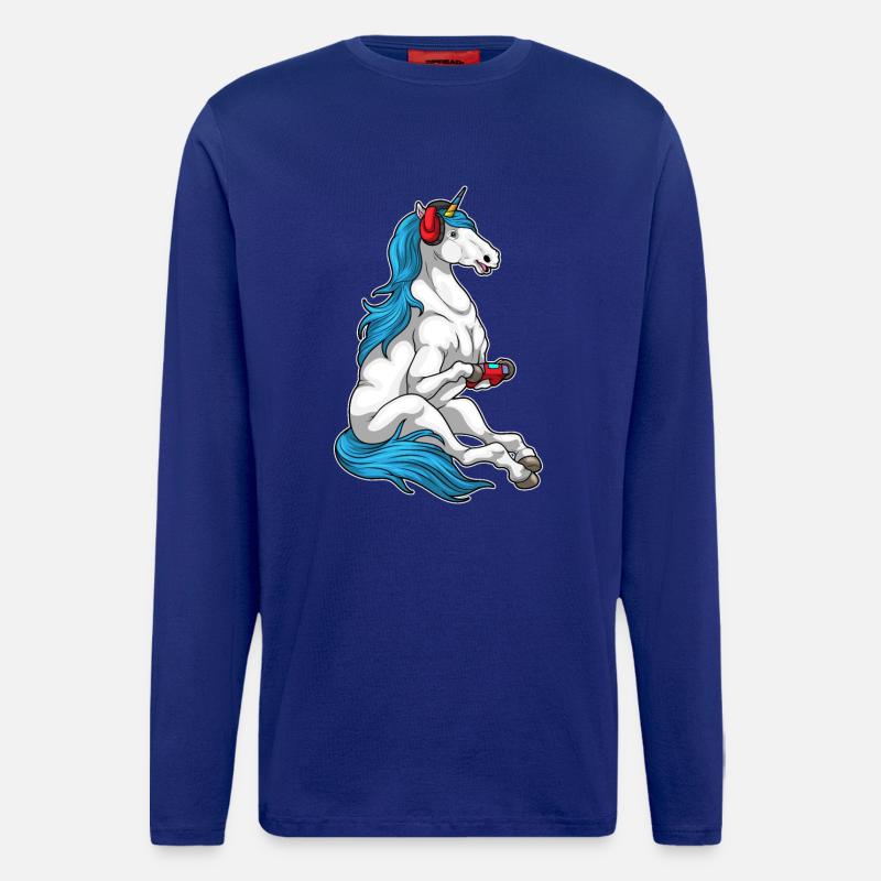 Einhorn Gamer Controller - Langarmshirt - made by SPREAD - Iconic Blue