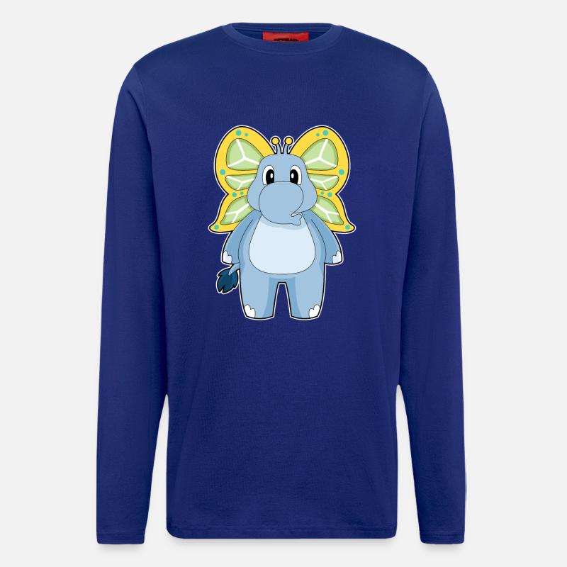 Elefant Schmetterling - Langarmshirt - made by SPREAD  - Iconic Blue