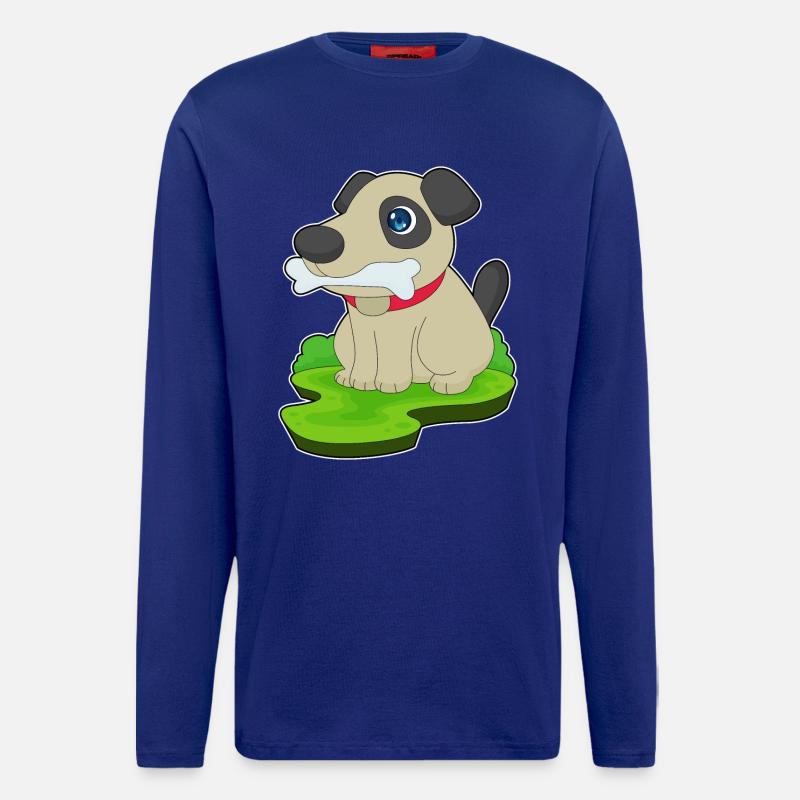 Os de chien - Manches longues bio décontracté fabriqué en UE - Iconic Blue