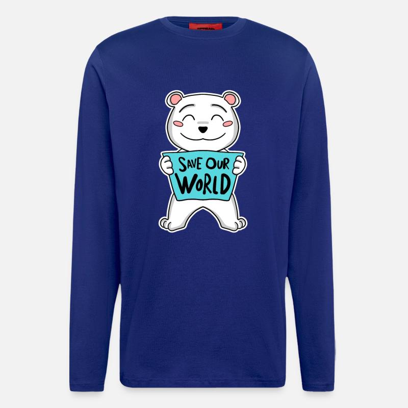 Bär Klima Klimaschutz Schutz - Langarmshirt - made by SPREAD  - Iconic Blue