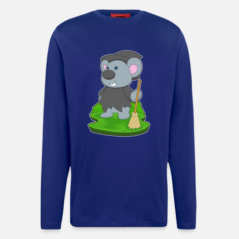 Mouse Witch Broom - Longsleeve - made by SPREAD - Iconic Blue