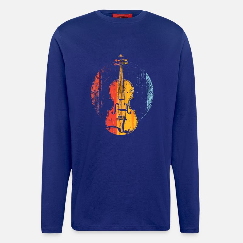 Geige Comic-Stil - Langarmshirt - made by SPREAD  - Iconic Blue