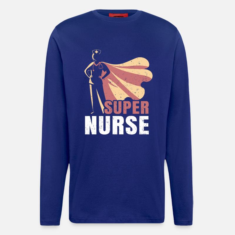 Nurse – Superheld Krankenschwester - Langarmshirt - made by SPREAD  - Iconic Blue