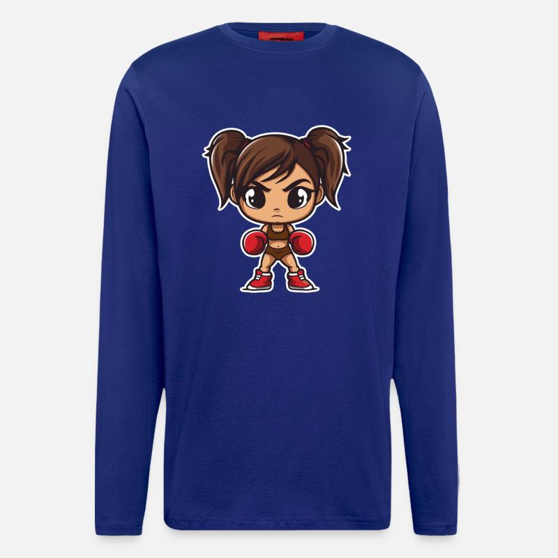 Boxen Mädchen Cartoon - Langarmshirt - made by SPREAD  - Iconic Blue
