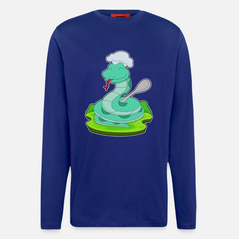 Schlange Koch Löffel Kochen - Langarmshirt - made by SPREAD  - Iconic Blue