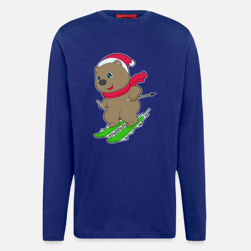 Bear Christmas Ski - Longsleeve - made by SPREAD  - Iconic Blue