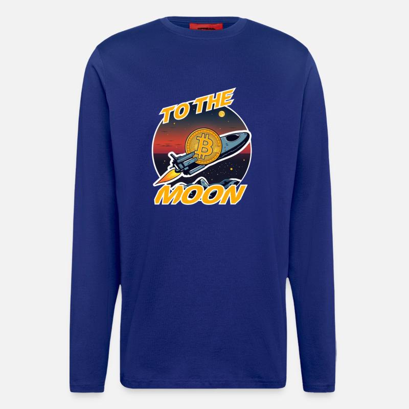 Bitcoin to the Moon - Langarmshirt - made by SPREAD - Iconic Blue