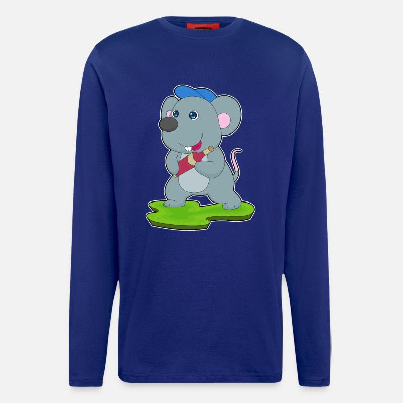Maus Flasche Rotwein - Langarmshirt - made by SPREAD - Iconic Blue