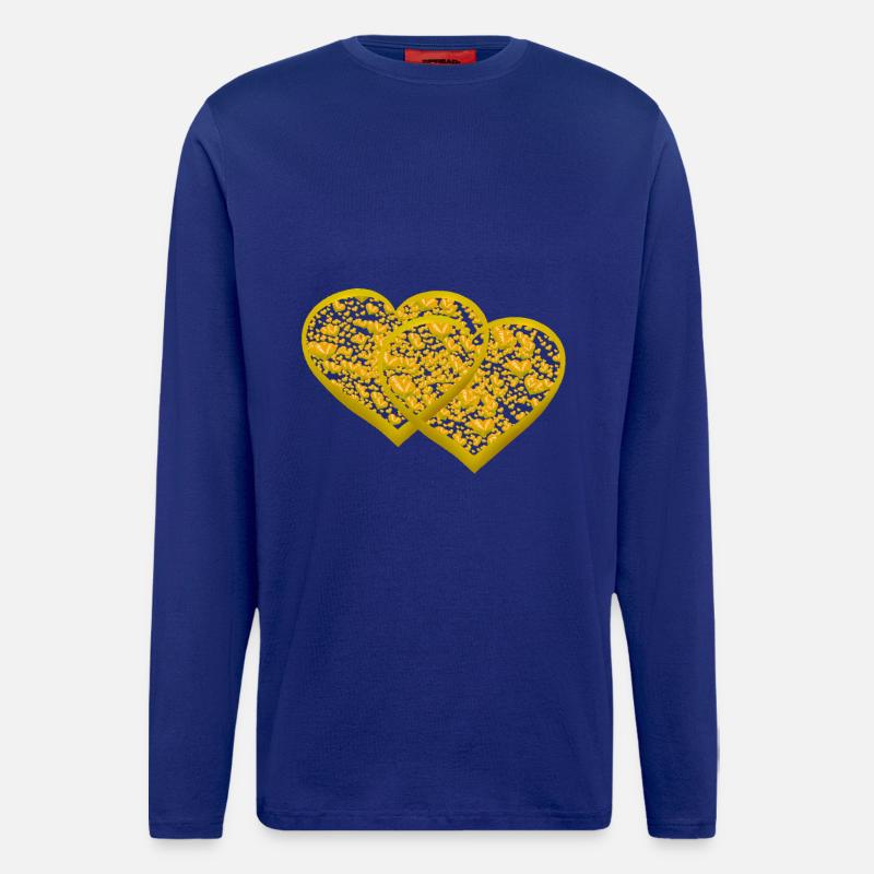 Herz Herzen Partner Partnerschaft Valentin - Langarmshirt - made by SPREAD  - Iconic Blue