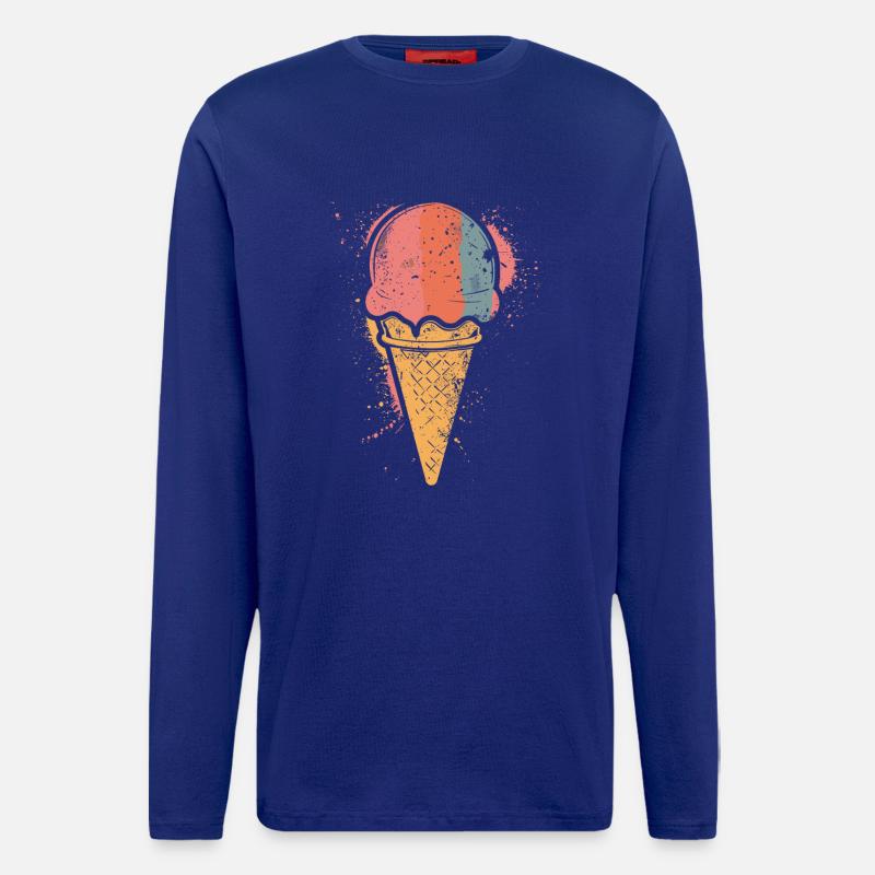 Retro Eiscreme - Langarmshirt - made by SPREAD  - Iconic Blue