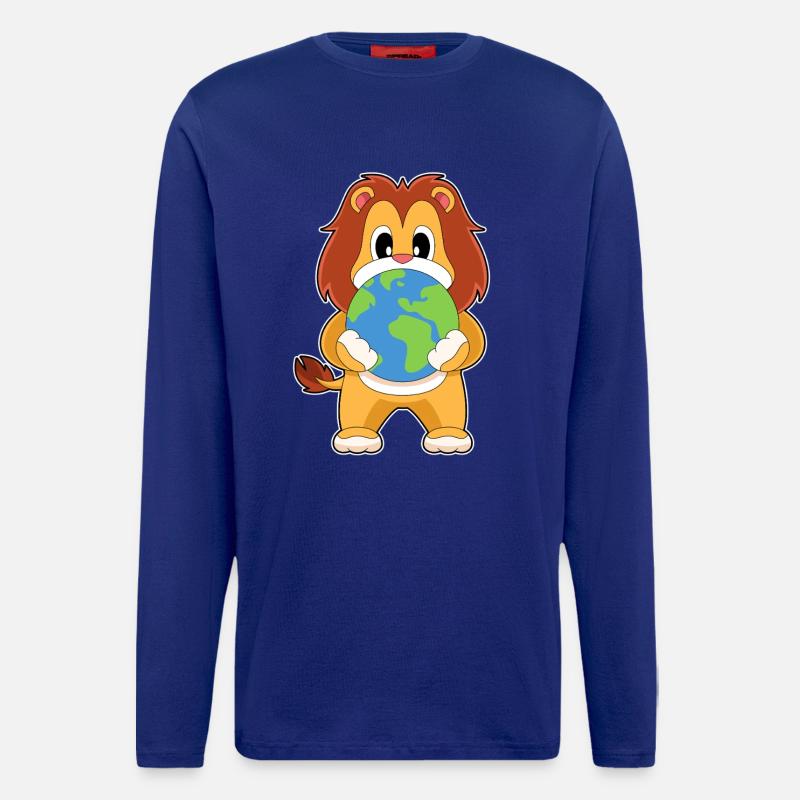 Lion Earth Globe - Longsleeve - made by SPREAD - Iconic Blue