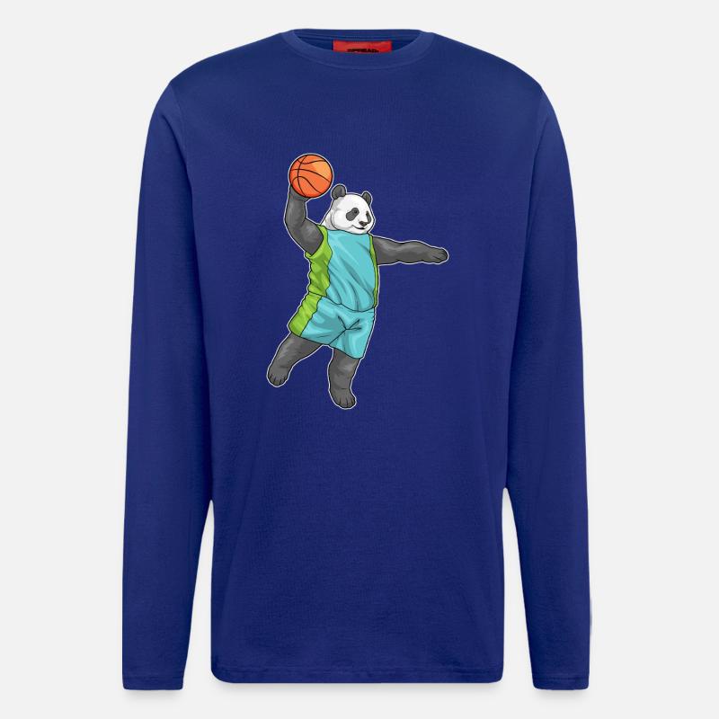 Panda Basketteur Basketteur - Manches longues bio décontracté fabriqué en UE - Iconic Blue