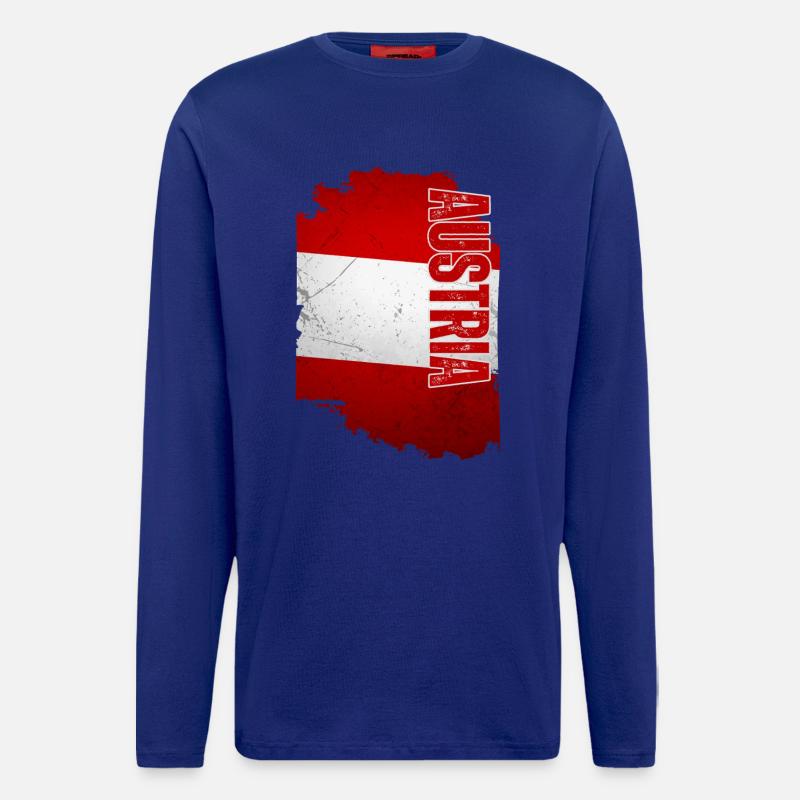 Vertical Austrian flag, Austrian pride - Longsleeve - made by SPREAD  - Iconic Blue
