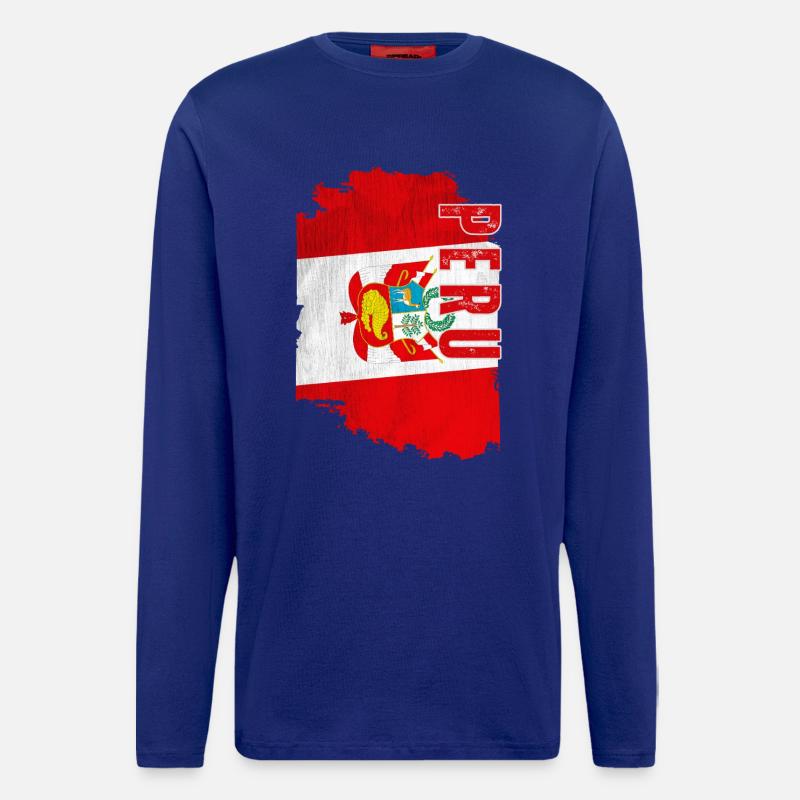 Vertical Peruvian flag, Peruvian pride - Longsleeve - made by SPREAD  - Iconic Blue