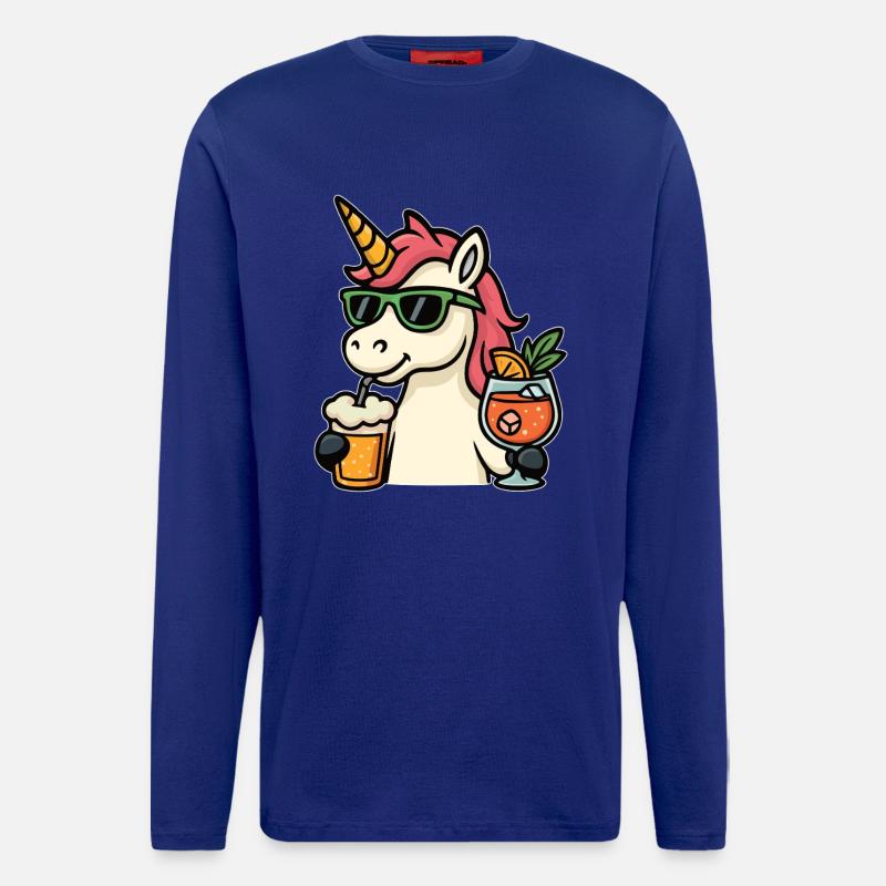 Einhorn trinken - Langarmshirt - made by SPREAD  - Iconic Blue