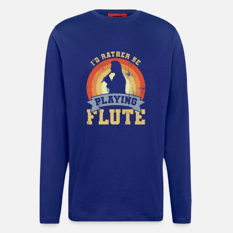 I’d Rather Be Playing Flute - Langarmshirt - made by SPREAD  - Iconic Blue