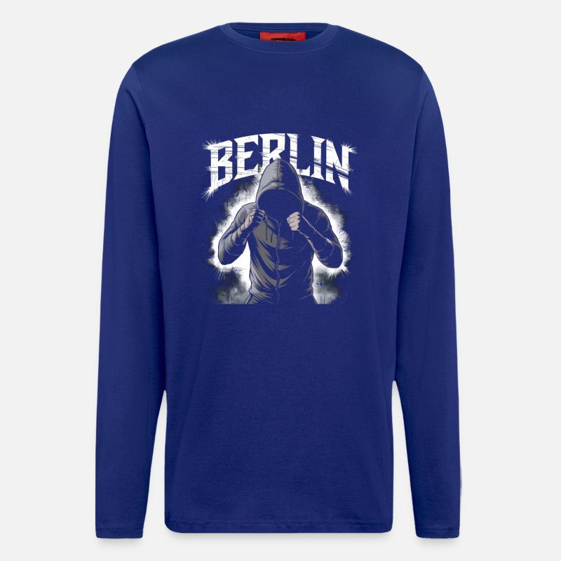 Graffiti-Style Berlin Stadtbild - Langarmshirt - made by SPREAD  - Iconic Blue
