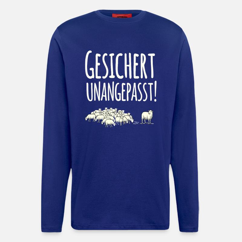 Secured non-conformist sheep herd - Longsleeve - made by SPREAD - Iconic Blue