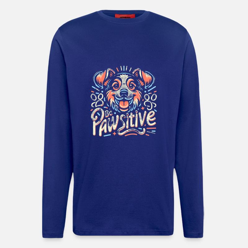 Be pawsitive süßer Hund - Langarmshirt - made by SPREAD  - Iconic Blue