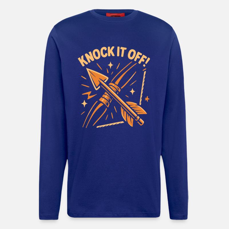 Bogenschießen Bogen Bogenschütze Knock It Off - Langarmshirt - made by SPREAD  - Iconic Blue