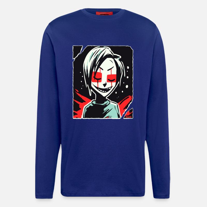Dunkle humanoide Leinwandkunst - Langarmshirt - made by SPREAD  - Iconic Blue