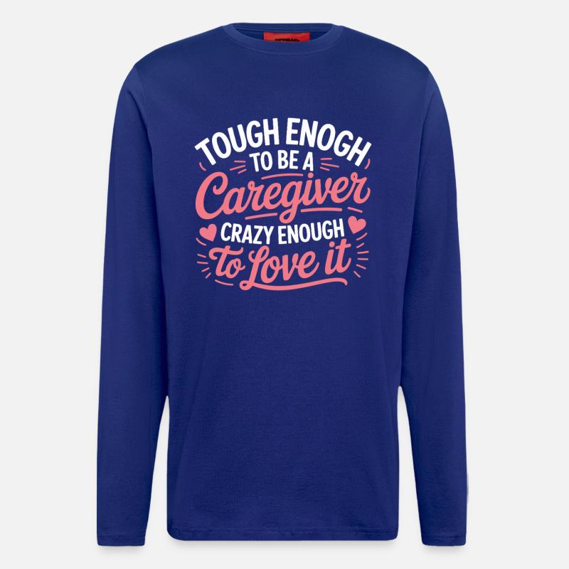 Caregiver Pride Script Pink - Longsleeve - made by SPREAD  - Iconic Blue