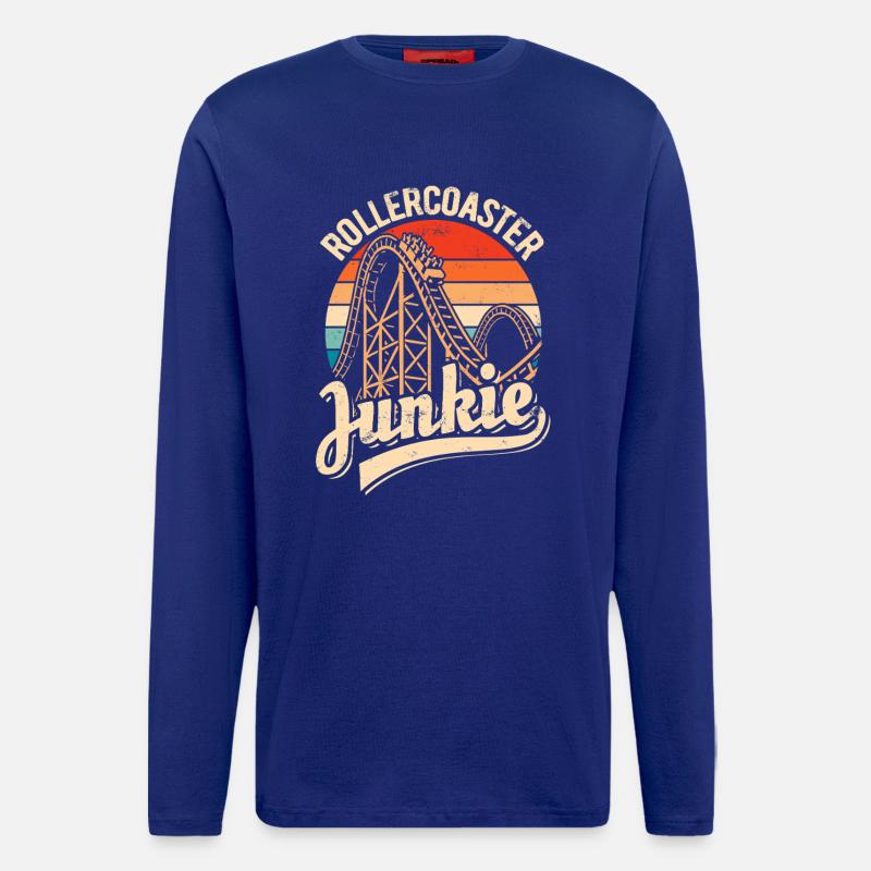 Rollercoaster Junkie - Achterbahn - Looping - Langarmshirt - made by SPREAD  - Iconic Blue